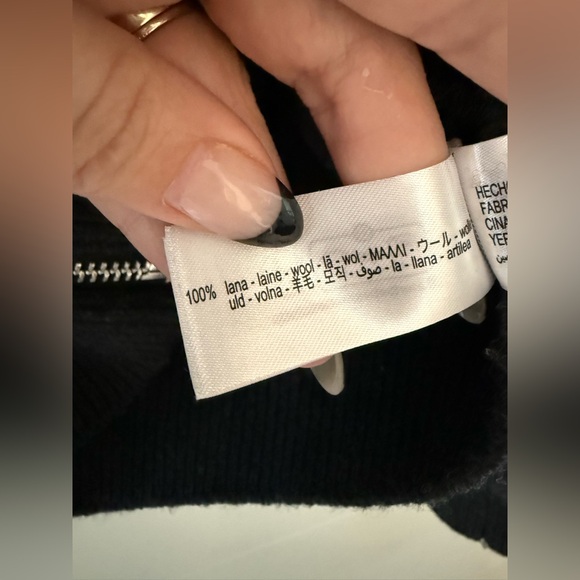 Zara 100% Wool Knit Zippered Cardigan Jacket, size large. - Picture 10 of 10